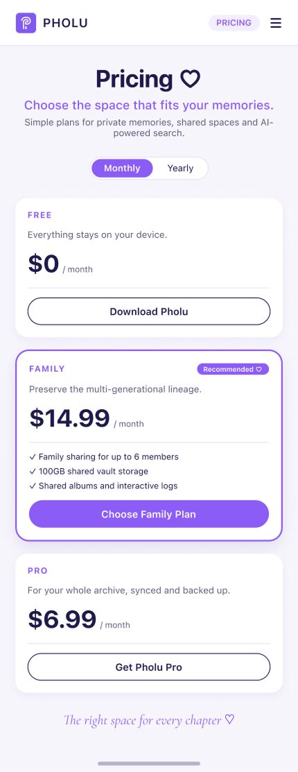 Pholu — Pricing